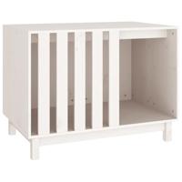 VidaXL Hondenhok 90x60x67 cm massief grenenhout wit - thumbnail