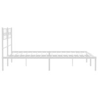 Bedframe met hoofdbord metaal wit 140x190 cm - thumbnail