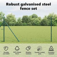 VidaXL Afrasteringspaal groen 25 x 1,2 m (36 mm gaas) staal - thumbnail