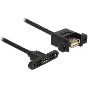 Delock 85109 USB-kabel USB 2.0 USB-micro-B bus, USB-A bus 0.25 m Zwart Delock 85109 USB-kabel USB 2.0 USB-micro-B bus, USB-A bus 0.25 m Zwart
