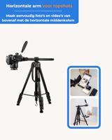 MOJOGEAR 167cm 3-in-1 statief: driepoot, monopod & horizontale arm - thumbnail