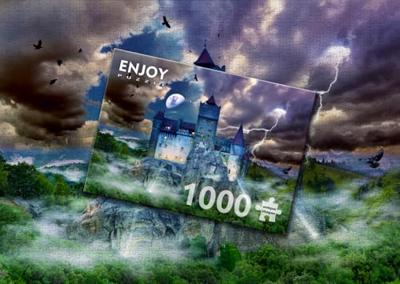 Spooky Night at Dracula's Castle Puzzel 1000 Stukjes Spooky Night at Dracula's Castle Puzzel 1000 Stukjes
