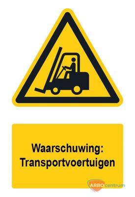 Waarschuwingsbord / sticker transportvoertuigen met tekst - A3