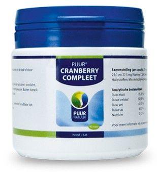 Puur Cranberry Capsules voor hond en kat 90 tabletten Puur Cranberry Capsules voor hond en kat 90 tabletten