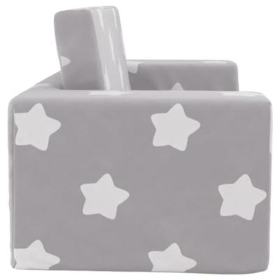 Kinderslaapbank 2-zits met sterren zacht pluche lichtgrijs