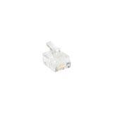ACT TD104M RJ11 (6P/4C) Modulaire Connector | Ronde Kabel met Massieve Aders - 25 stuks