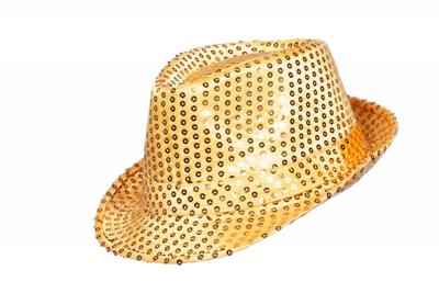 Gangsterhoed pailletten goud