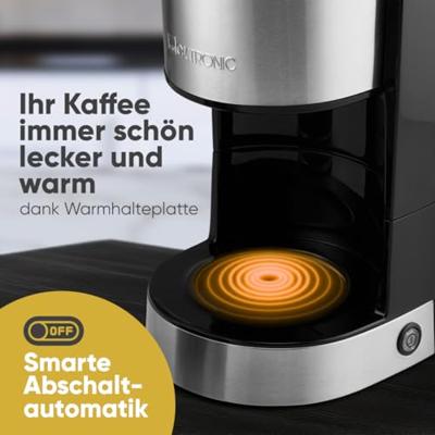 Clatronic KA 3808 Koffiezetapparaat RVS Capaciteit koppen: 12 Warmhoudfunctie, Glazen kan