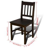 VidaXL Eettafel met 4 stoelen hout bruin - thumbnail