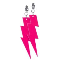 Oorbellen bliksem neon-pink - thumbnail