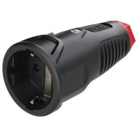 PCE 2510-src Koppeling met randaarde Kunststof, Rubber 230 V Zwart IP20 - thumbnail