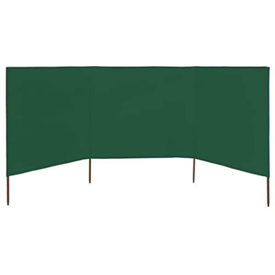 VidaXL Windscherm 3-panelen 400x120 cm stof groen VidaXL Windscherm 3-panelen 400x120 cm stof groen