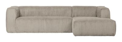 WOOOD Loungebank 'Bean' Rechts, Rib, kleur Naturel