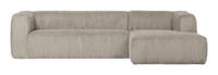 WOOOD Loungebank 'Bean' Rechts, Rib, kleur Naturel - thumbnail