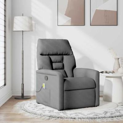 Massagestoel verstelbaar stof donkergrijs