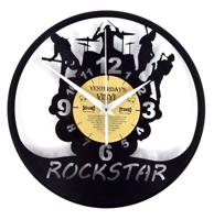 Vinyl Klok Rockstar Rockband - Gemaakt Van Een Gerecyclede Plaat - thumbnail