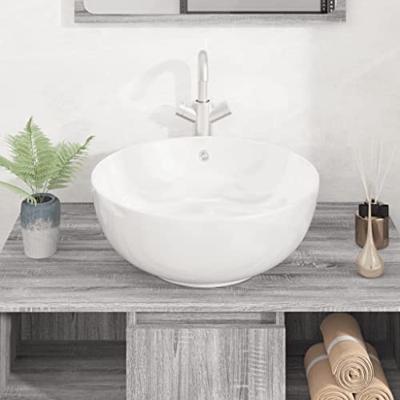 VidaXL Wasbak 44x17 cm rond keramiek wit VidaXL Wasbak 44x17 cm rond keramiek wit