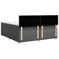 Boxspring met matras stof donkergrijs 200x200 cm - thumbnail