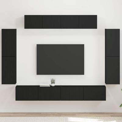 TV-kast 4 pcs Zwart