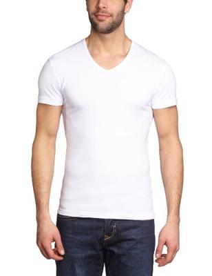 Garage T-shirt V-neck Slimfit White Stretch (art 0202)