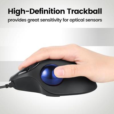 Perixx PERIPRO-303GB Switch-Trackball Draadloos Blauw Met trackball