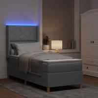 Boxspringbed met matras Lichtgrijs 140 x 200 cm Stof - thumbnail