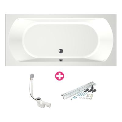 Xenz Lagoon Duobad - 190x90x53 - afvoer Midden - acryl - wit mat 6929-03 Xenz Lagoon Duobad - 190x90x53 - afvoer Midden - acryl - wit mat 6929-03