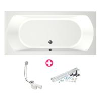 Xenz Lagoon Duobad - 190x90x53 - afvoer Midden - acryl - wit mat 6929-03 - thumbnail