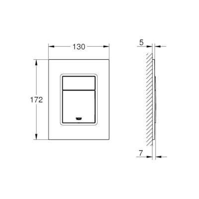 Grohe Skate Cosmopolitan S bedieningspaneel hard graphite geborsteld voor Grohe Rapid SLX