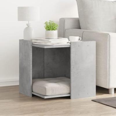 VidaXL Kattenbakkast 53x53x51 cm bewerkt hout betongrijs