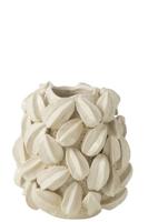 J-Line Vaas Botanica Cacao Hoog Klei Beige - thumbnail