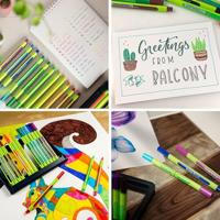 Schneider fineliner Line-Up, etui van 4 stuks in geassorteerde kleuren - thumbnail