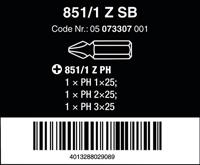 Wera 851/1 Z Bits Phillips, PH 1 - 3 x 25 mm - 1 stuk(s) - 05073307001 - thumbnail