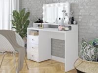 Make-up tafel DIVANA 3 lades wit/hoogglans wit - thumbnail