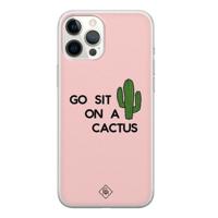 iPhone 12 Pro Max siliconen hoesje - Go sit on a cactus - thumbnail