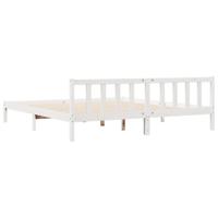 Bedframe extra lang zonder matras grenenhout wit 180x220 cm - thumbnail