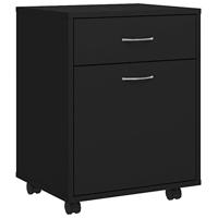 VidaXL Rolkast 45x38x54 cm bewerkt hout zwart - thumbnail