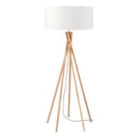 Good&Mojo Vloerlamp 'Kilimanjaro' Bamboe en Eco linnen, kleur Wit - thumbnail