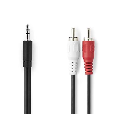 Stereo Audiokabel | 3,5 mm Male - 2x RCA Male | 3,00 m | Zwart Stereo Audiokabel | 3,5 mm Male - 2x RCA Male | 3,00 m | Zwart