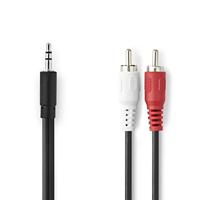 Stereo Audiokabel | 3,5 mm Male - 2x RCA Male | 3,00 m | Zwart - thumbnail