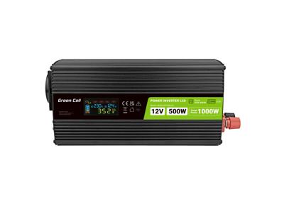 Green Cell PowerInverter LCD 12V 500W/10000W car inverter with display - pure sine wave