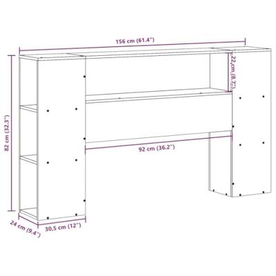 Hoofdbord met opbergruimte 150 cm massief grenenhout wit