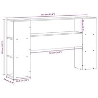 Hoofdbord met opbergruimte 150 cm massief grenenhout wit - thumbnail