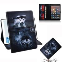 Wolf en hond patroon horizontale Flip lederen case voor Amazon Kindle Fire HD 10 2015/2017 met houder & Card slot & portemonnee - thumbnail