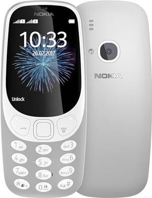 Nokia 3310 2G mobiele telefoon (2,4 inch kleurendisplay, 2MP camera, bluetooth, radio, MP3-speler, Dual Sim) retro grijs
