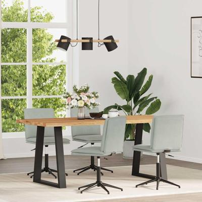 Eetkamerstoelen 4 st fluweel lichtgrijs Eetkamerstoelen 4 st fluweel lichtgrijs