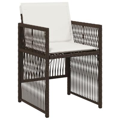 5-delige Tuinset met kussens poly rattan bruin - thumbnail