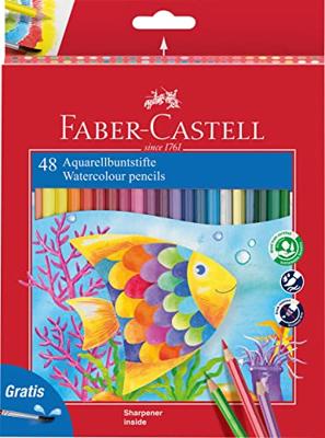 Faber Castell FC-114448 Aquarelpotloden + Slijper en Penseel 48 Stuks