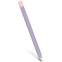Voor Apple Pencil 2 Stylus Touch Pen Split Contrast Color Siliconen Beschermhoes (Lavender Purple Pink) - thumbnail