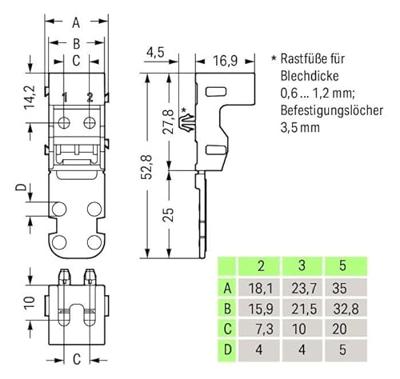 WAGO 221-513 Montagemateriaal 50 stuk(s)